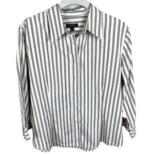 Burberry London Black Gold Stripe Button Up Shirt